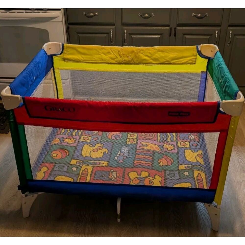 VTG 1990s Graco Pack N Play Sport Playpen Baby Toddler carrying bag Retro READ